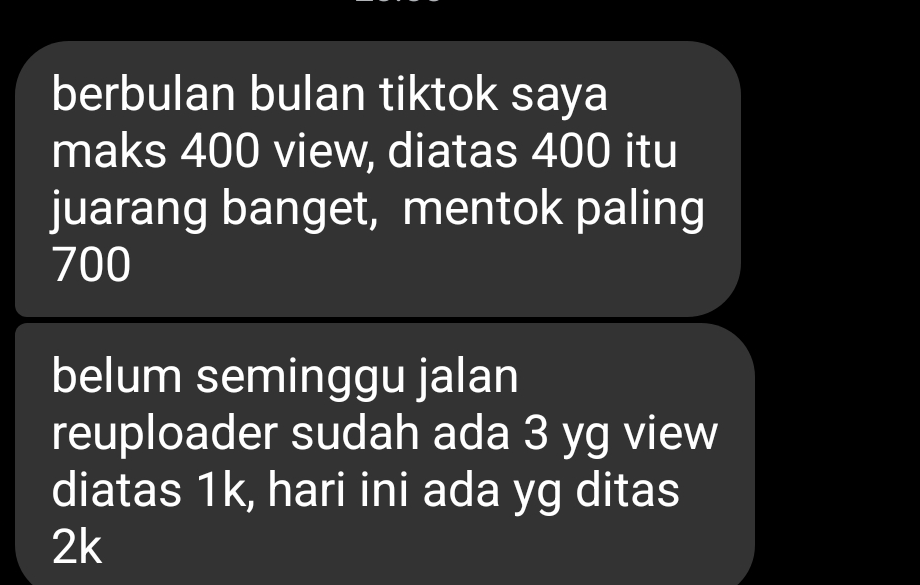 Testimonial user Reuploadr view naik